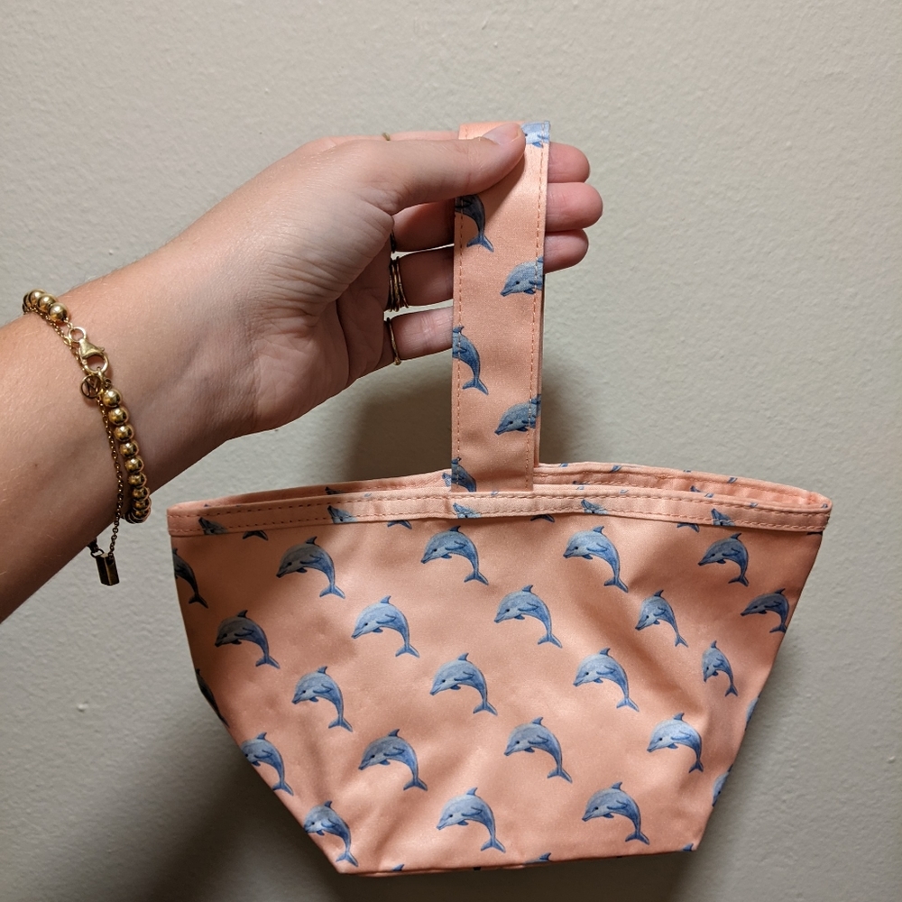MR by Man Repeller Satin Dolphin Single Handle Sailor Tote in pink